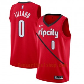 Portland Trail Blazers Trikot Damian Lillard 0 2018-19 Nike Rot Swingman - Herren